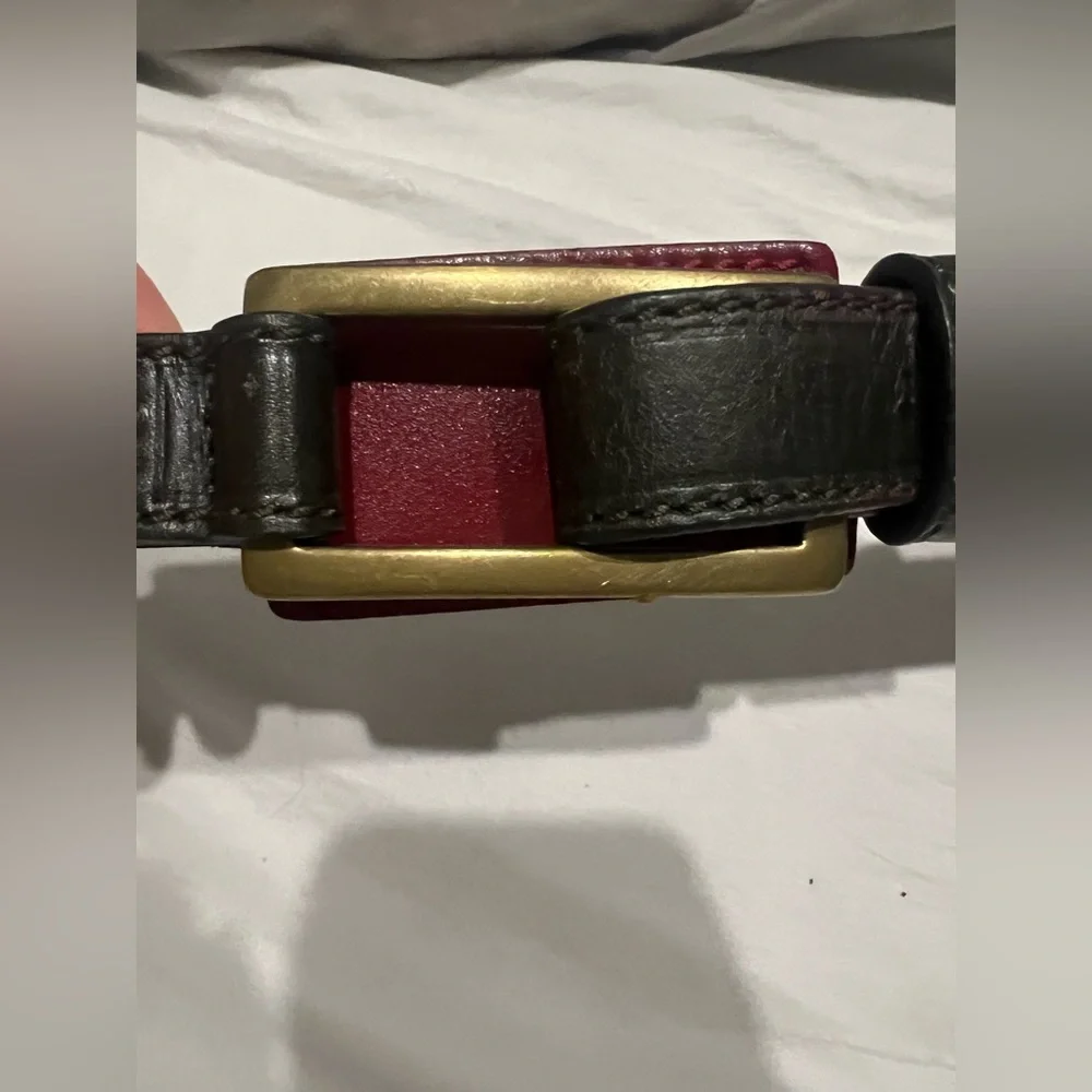 Carlisle vintage leather belt with gold buckle